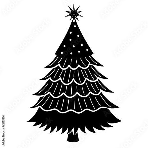 Christmas Tree Skir silhouette vector art illustration photo