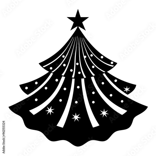 Christmas Tree Skir silhouette vector art illustration photo