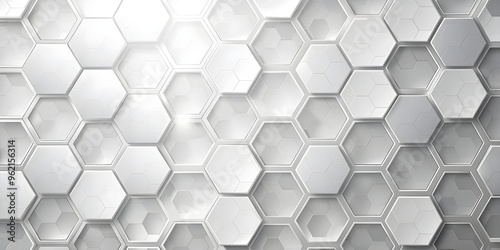 White and Silver Digital Hexagon Abstract Background with a Minimalist Design for Clean Tech Projects