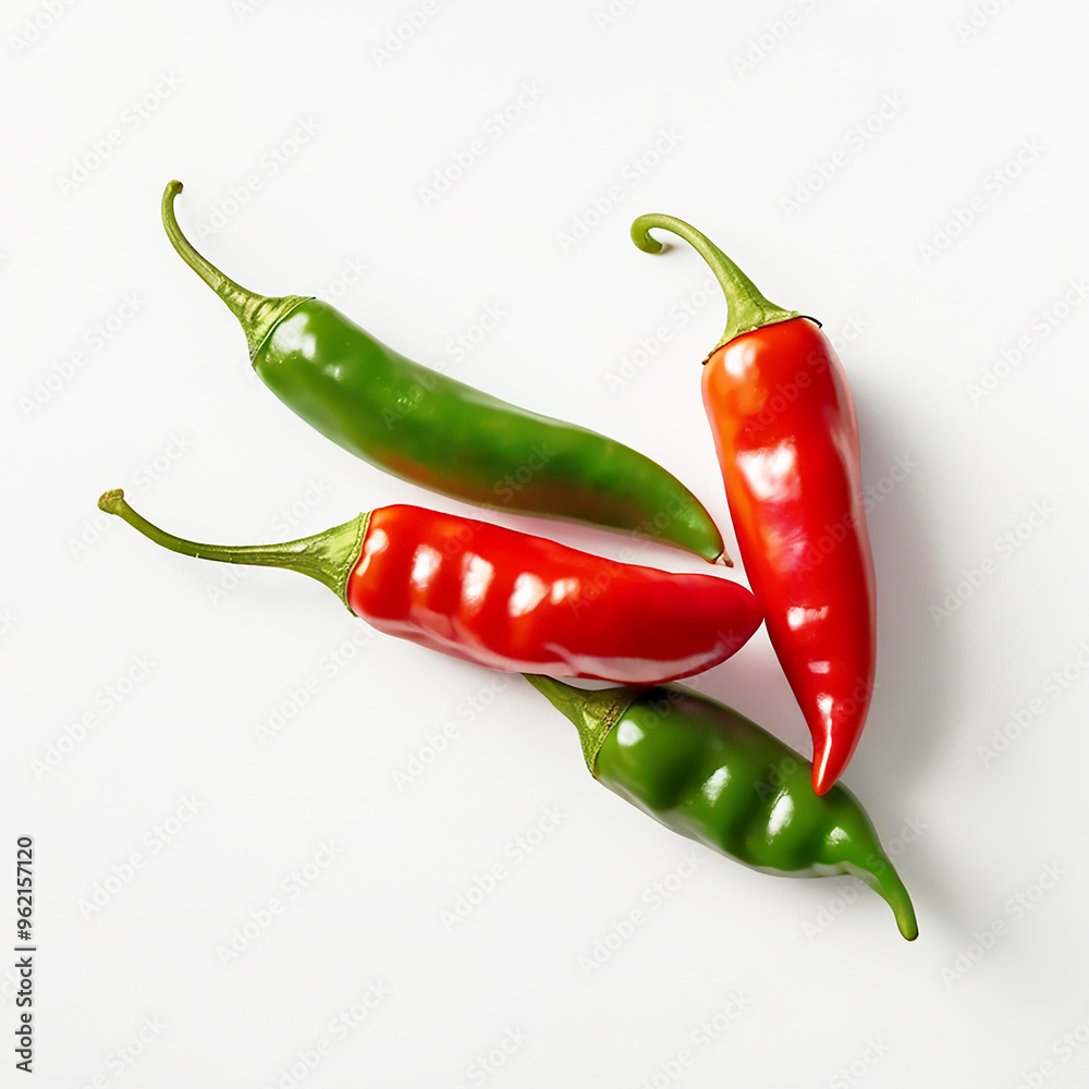 Spicy Chili Peppers isolated on a white background Spicy Chili Peppers isolated on a white background