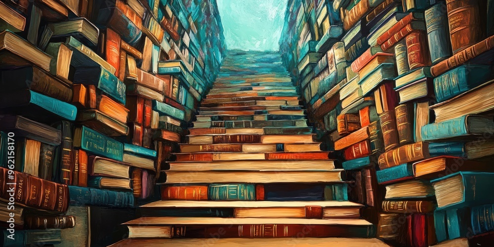 A Stairway of Books Leading to the Sky A Stairway of Books Leading to the Sky
