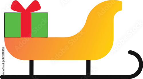 Sleigh Silhouette Vector Illustration Perfect for Holiday Designs
 photo