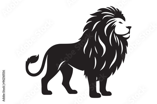 Majestic Lion Silhouette Icon Side View Symbolism