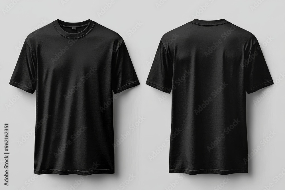 Black Tshirt Mockup Front and Back Isolated created with Generative AI Black Tshirt Mockup Front and Back Isolated created with Generative AI