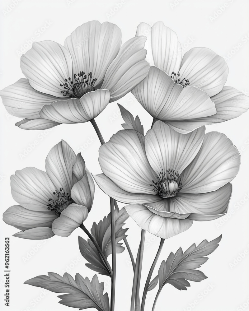 Fototapeta premium Petunia flowers coloring book.