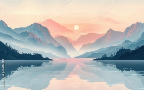 Serene Mountain Lake at Dawn