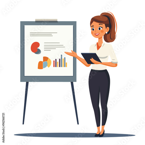 Business woman giving presentation