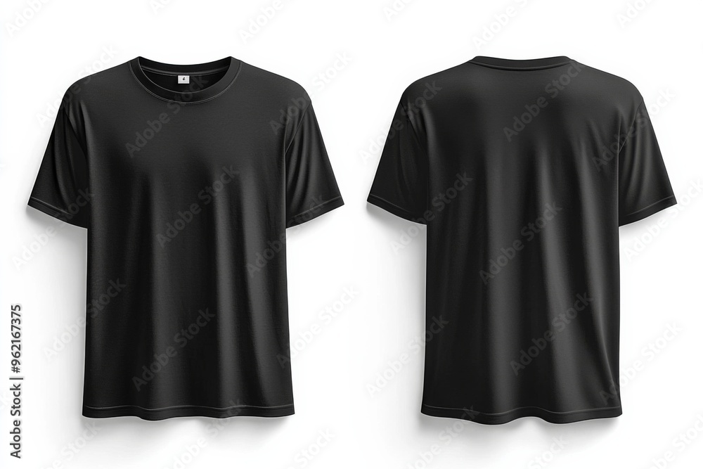 Black Tshirt Mockup Front and Back Isolated created with Generative AI Black Tshirt Mockup Front and Back Isolated created with Generative AI