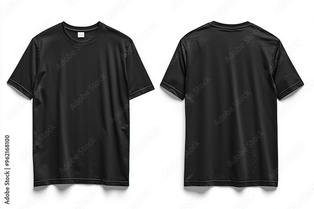 Black Tshirt Mockup Front and Back Isolated created with Generative AI Black Tshirt Mockup Front and Back Isolated created with Generative AI