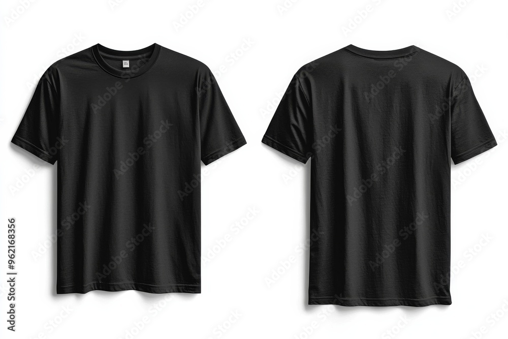Black Tshirt Mockup Front and Back Isolated created with Generative AI Black Tshirt Mockup Front and Back Isolated created with Generative AI