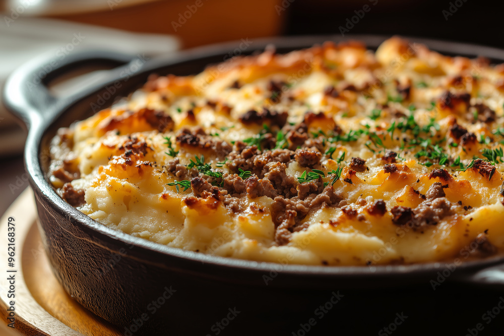Delicious shepherd's pie with flavorful ground lamb and creamy mashed topping, perfect for a cozy evening meal Delicious shepherd's pie with flavorful ground lamb and creamy mashed topping, perfect for a cozy evening meal