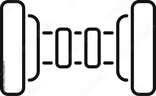 Simple vector icon representing an airport security scanner analyzing luggage