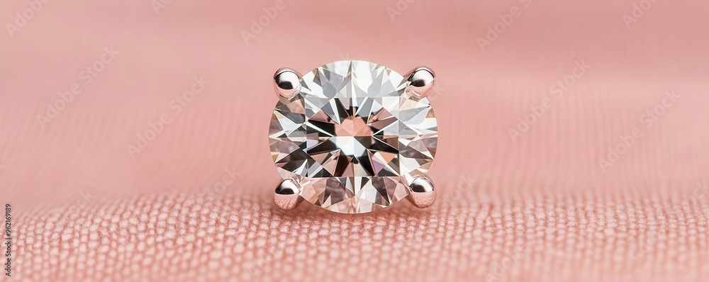 Fototapeta premium A single diamond earring sparkling under soft light, diamond earring, sparkling, soft light