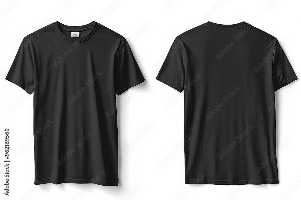 Black Tshirt Mockup Front and Back Isolated created with Generative AI Black Tshirt Mockup Front and Back Isolated created with Generative AI