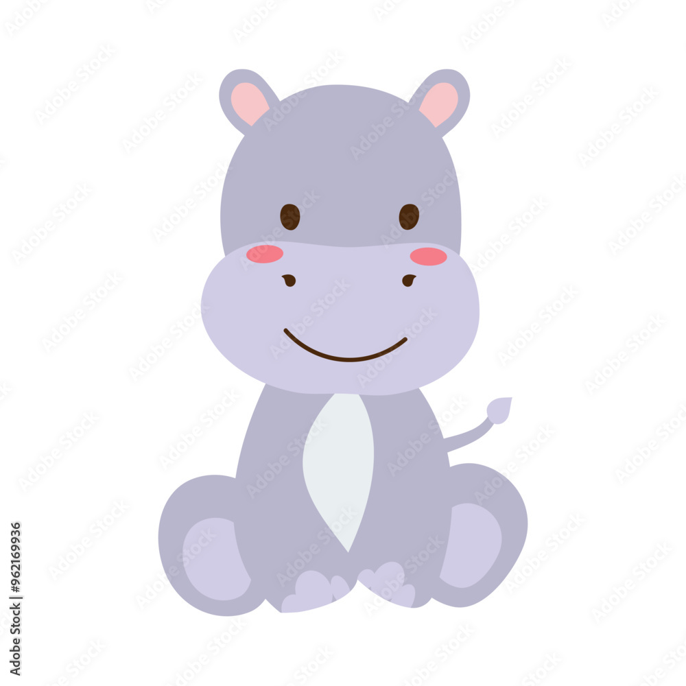cute hippo isolated vector illustrations cute hippo isolated vector illustrations