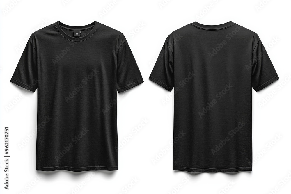 Black Tshirt Mockup Front and Back Isolated created with Generative AI Black Tshirt Mockup Front and Back Isolated created with Generative AI