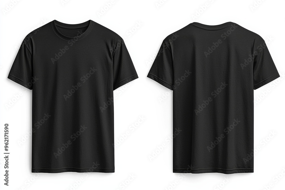 Black Tshirt Mockup Front and Back Isolated created with Generative AI Black Tshirt Mockup Front and Back Isolated created with Generative AI