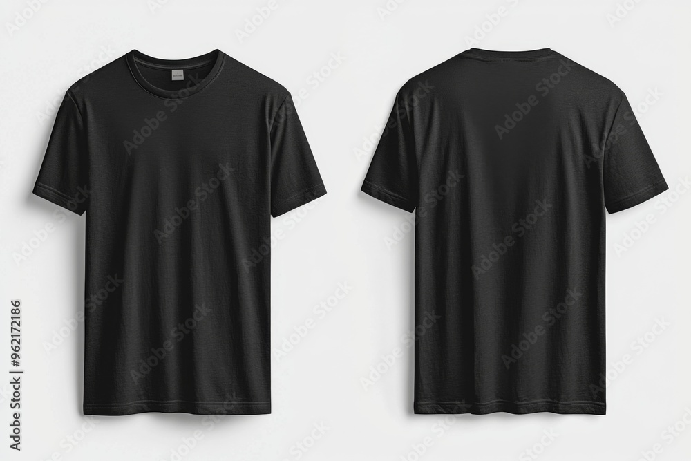 Black Tshirt Mockup Front and Back Isolated created with Generative AI Black Tshirt Mockup Front and Back Isolated created with Generative AI