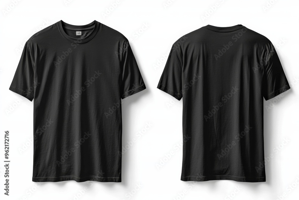 Black Tshirt Mockup Front and Back Isolated created with Generative AI Black Tshirt Mockup Front and Back Isolated created with Generative AI