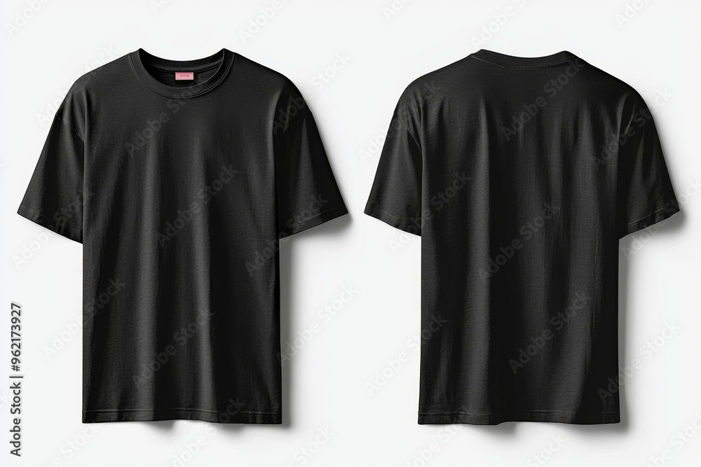 Black Tshirt Mockup Front and Back Isolated created with Generative AI Black Tshirt Mockup Front and Back Isolated created with Generative AI