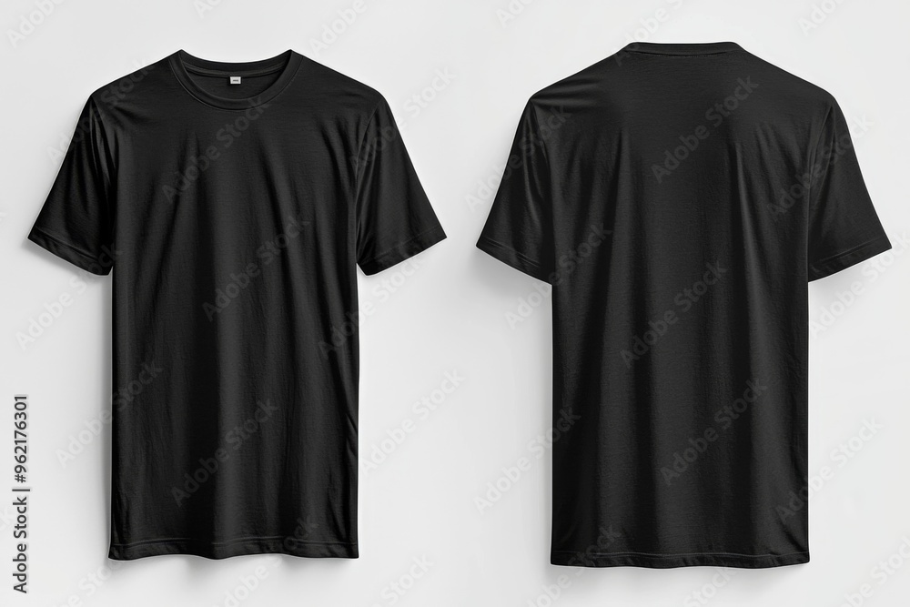 Black Tshirt Mockup Front and Back Isolated created with Generative AI Black Tshirt Mockup Front and Back Isolated created with Generative AI