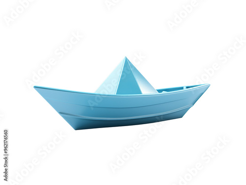 Paper Boat isolated on transparent and white background