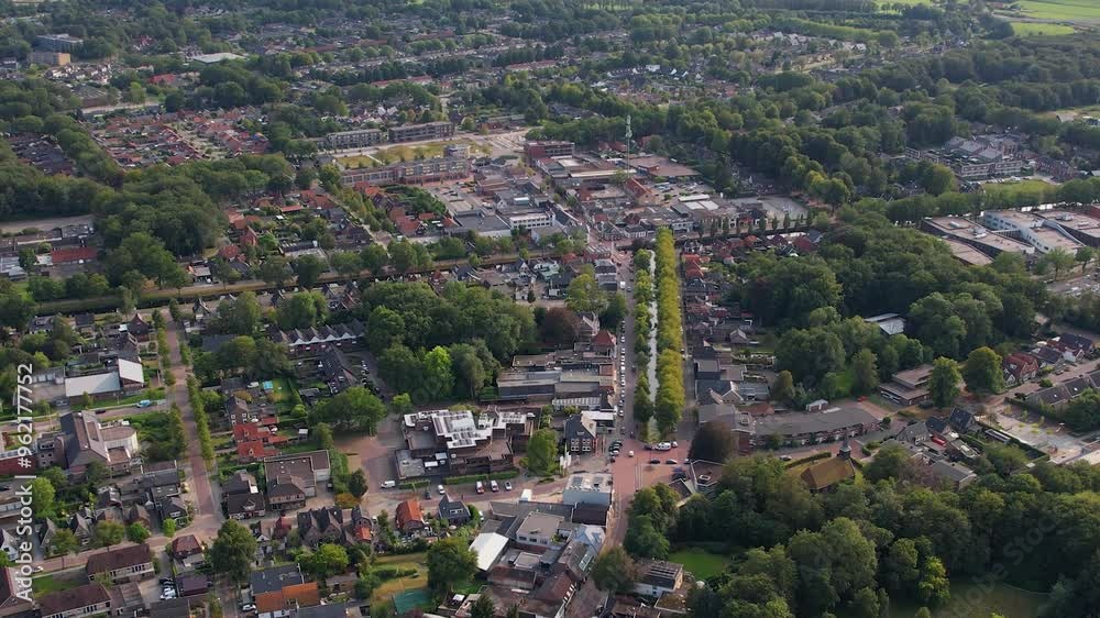 Aerial panorama around the city Oosterwolde in the Netherlands on a sunny afternoon in summer Aerial panorama around the city Oosterwolde in the Netherlands on a sunny afternoon in summer