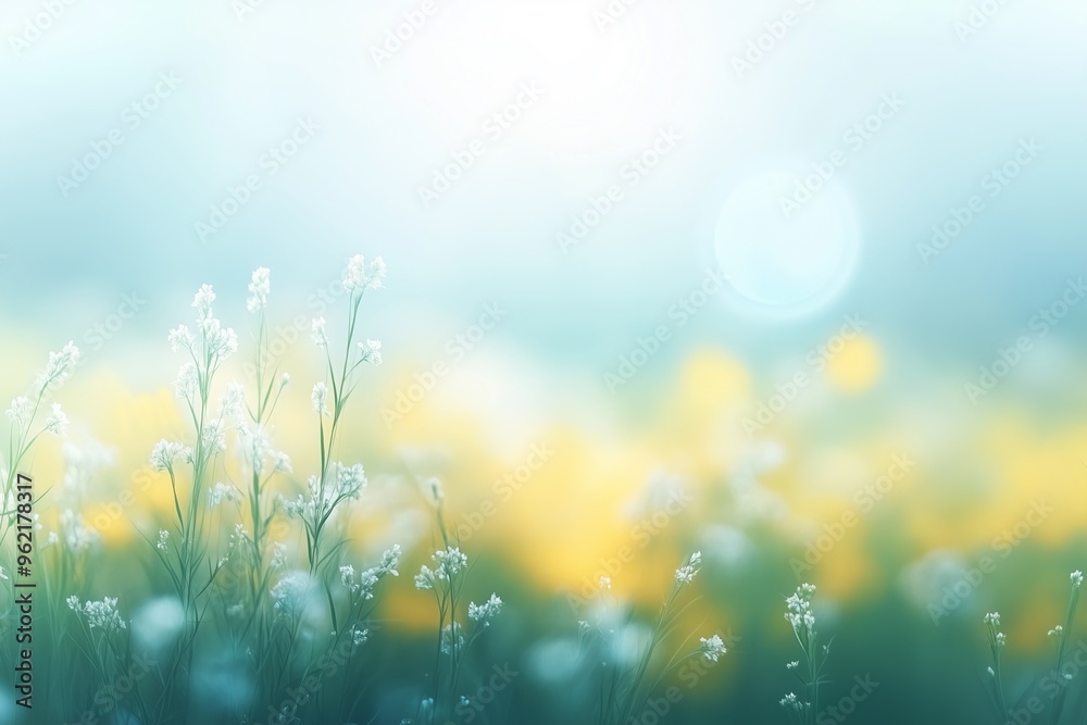 Obraz premium Horizontal blurred field banner that gives a refreshing feel