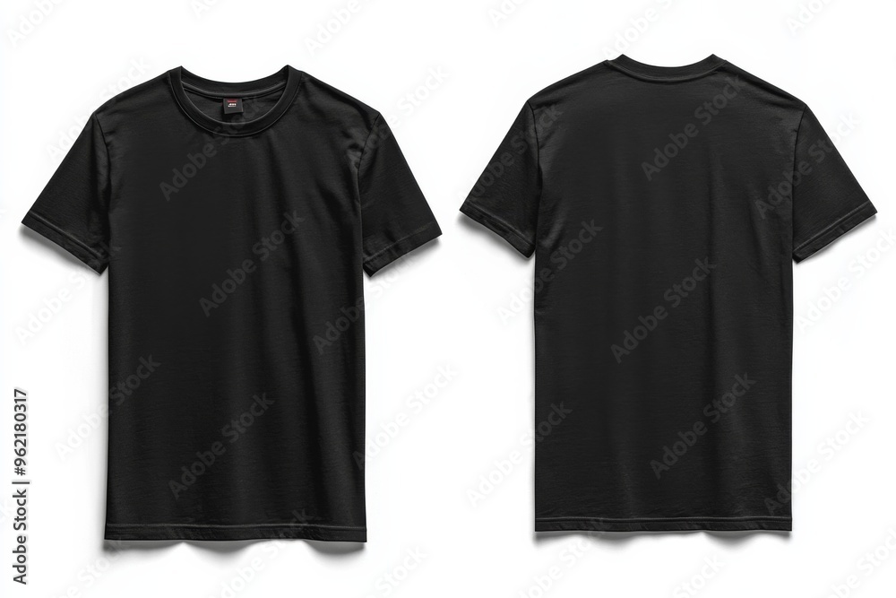 Black Tshirt Mockup Front and Back Isolated created with Generative AI Black Tshirt Mockup Front and Back Isolated created with Generative AI