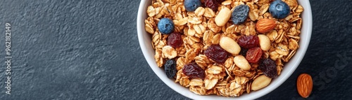 Homemade Granola with Nuts and Dried Fruit: Brain-boosting snack with natural ingredients