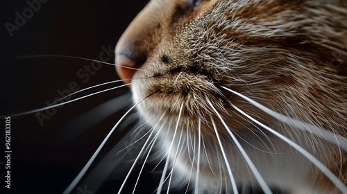 Tightly cropped composition of a cat's whiskers and nose photo