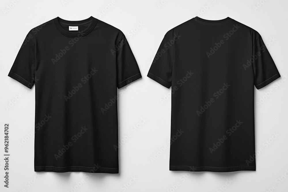 Black Tshirt Mockup Front and Back Isolated created with Generative AI Black Tshirt Mockup Front and Back Isolated created with Generative AI