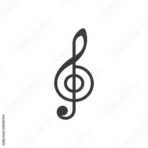 Black and White Treble Clef Music Symbol