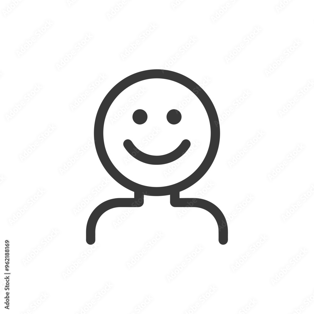 Line Art Illustration of a Smiling Person Line Art Illustration of a Smiling Person