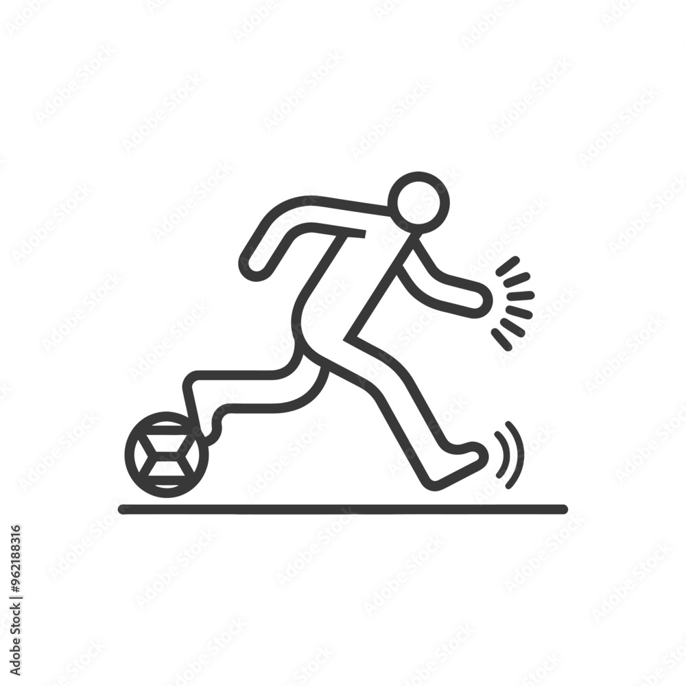 Line Art Illustration of a Soccer Player Kicking the Ball Line Art Illustration of a Soccer Player Kicking the Ball