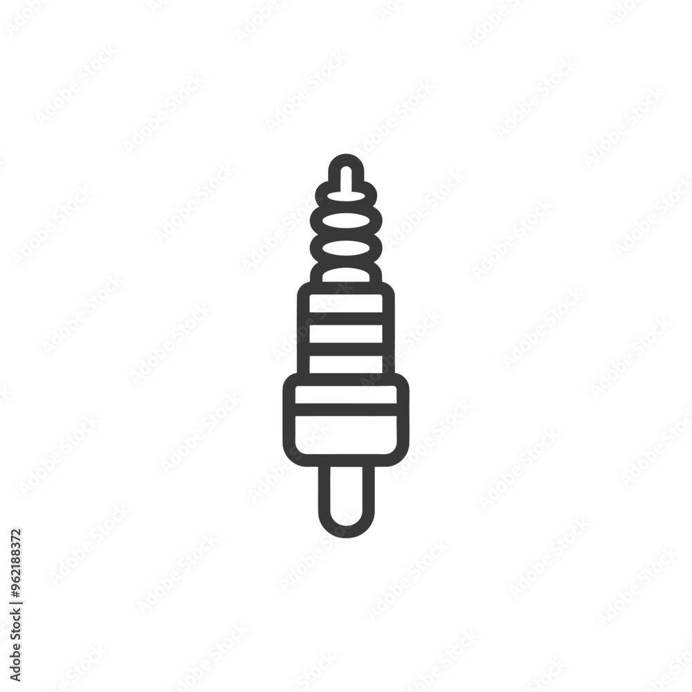 Line Art Illustration of a Spark Plug Line Art Illustration of a Spark Plug