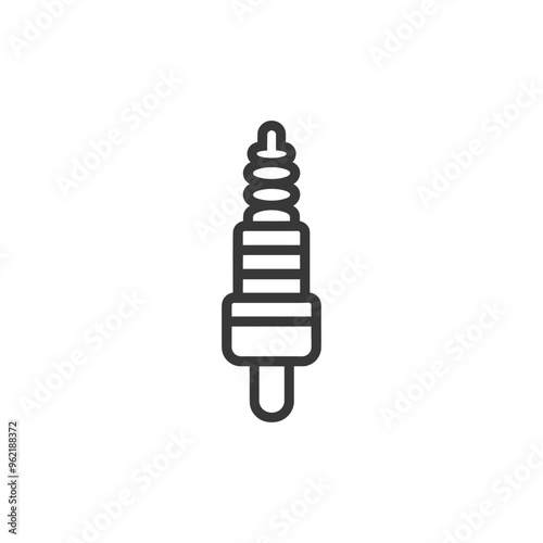 Line Art Illustration of a Spark Plug