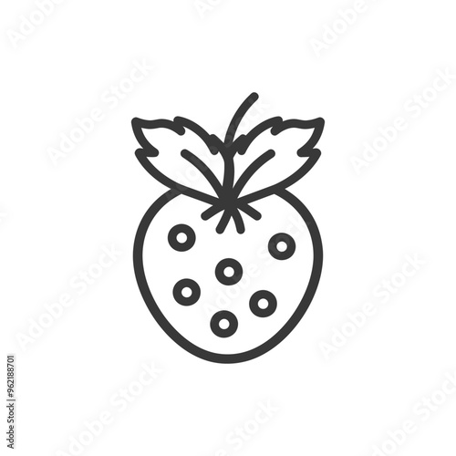 Line Art Illustration of a Strawberry