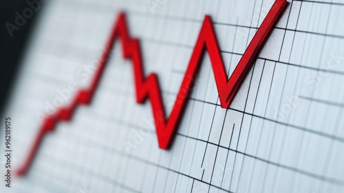 Financial market crash with graphs showing falling interest rates and economic decline