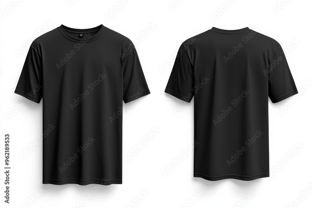 Black Tshirt Mockup Front and Back Isolated created with Generative AI Black Tshirt Mockup Front and Back Isolated created with Generative AI