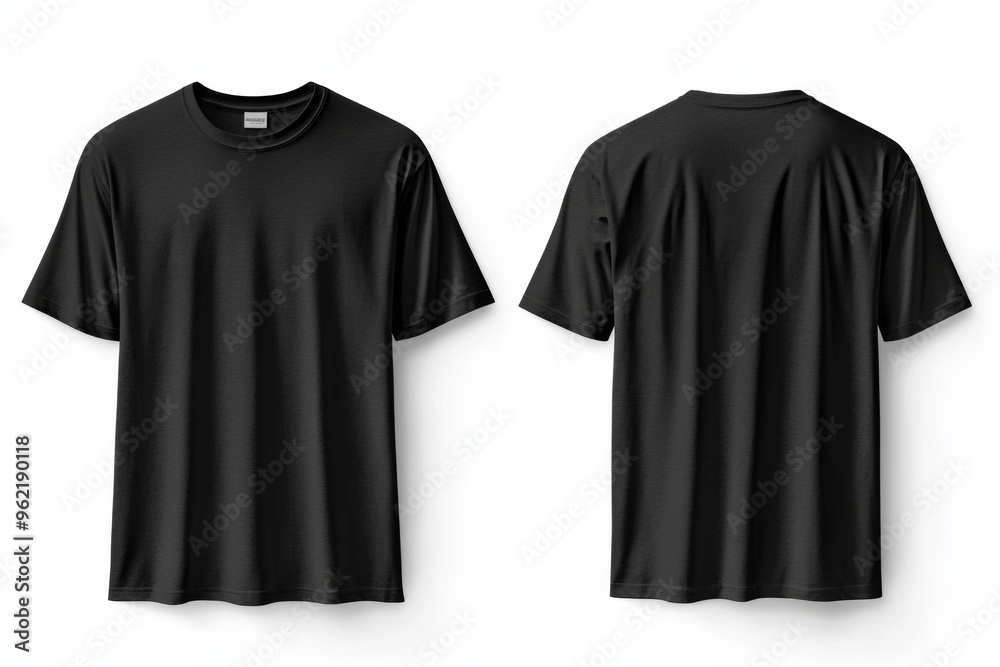 Black Tshirt Mockup Front and Back Isolated created with Generative AI Black Tshirt Mockup Front and Back Isolated created with Generative AI