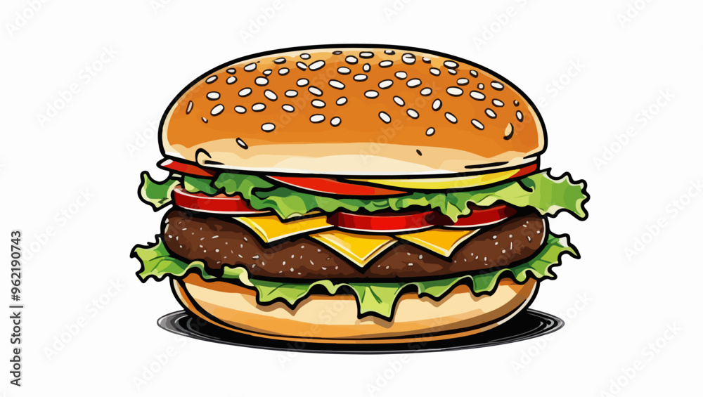 Classic Hamburger with Lettuce and Tomato Classic Hamburger with Lettuce and Tomato