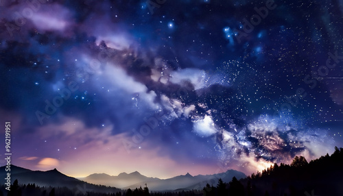 Night sky with stars in the galaxy