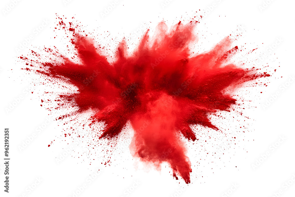explosion of dry red paints on a transparent background. cloud and paint particles. Holi paint explosion of dry red paints on a transparent background. cloud and paint particles. Holi paint