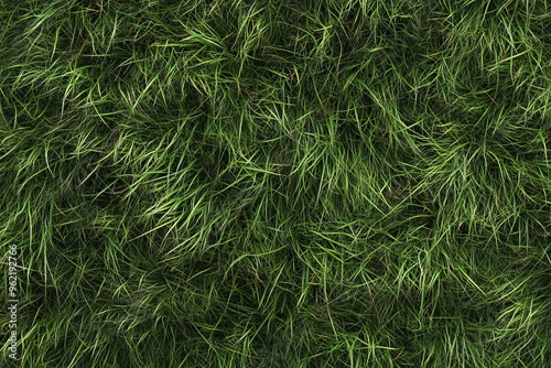 Top View of Green Grass Texture, Seamless Pattern. AI generated illustration