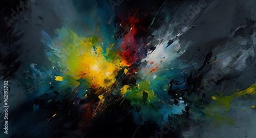 abstract oil painted texture background, splashes of colors, colorfuul oil paint	