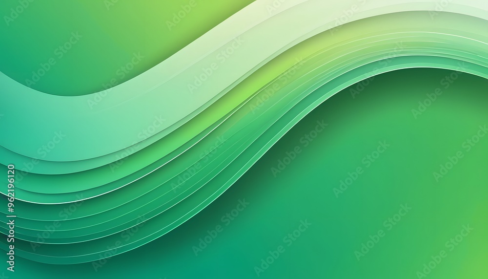 Curve Line Layer Background. For Template Cell Phone Backgrounds. Vector Illustration with green Color Gradient
