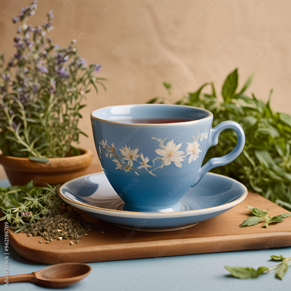 Xícara de chá com ervas.