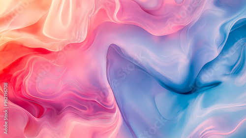 Pastel color dynamic liquid patterns evoke surreal journeys ink background. Texture for design purpose	 photo