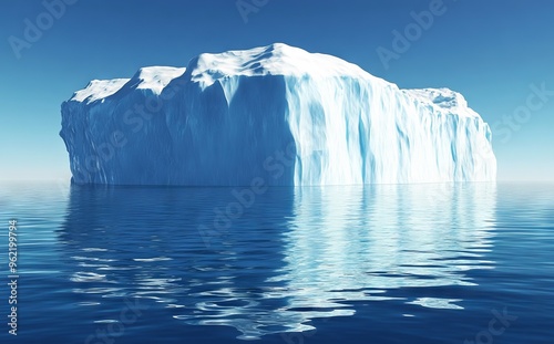 Wallpaper Mural Massive Snow-Covered Iceberg Floating in Blue Ocean, AI generated illustration Torontodigital.ca